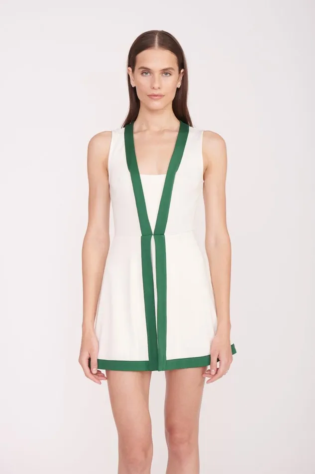 STAUD Dresses Women STAUD CROSSCOURT DRESS IVORY COURT GREEN
