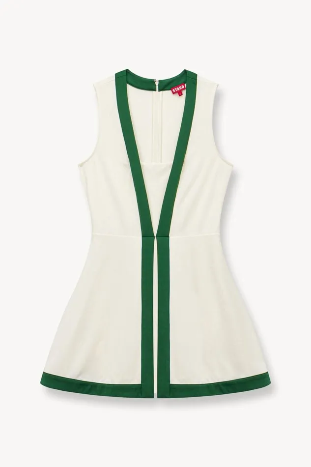 STAUD Dresses Women STAUD CROSSCOURT DRESS IVORY COURT GREEN