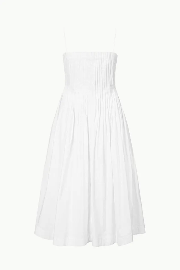 STAUD Dresses Women STAUD MIDI BELLA DRESS WHITE STAUD Dresses Women STAUD MIDI BELLA DRESS WHITE