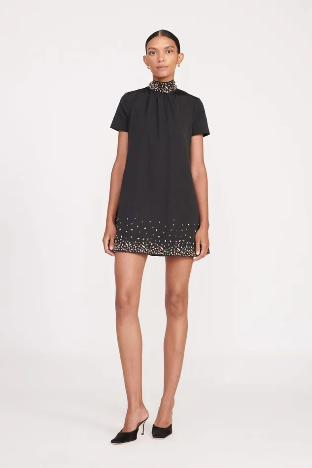 STAUD Dresses Women STAUD MINI ILANA DRESS BLACK SILVER