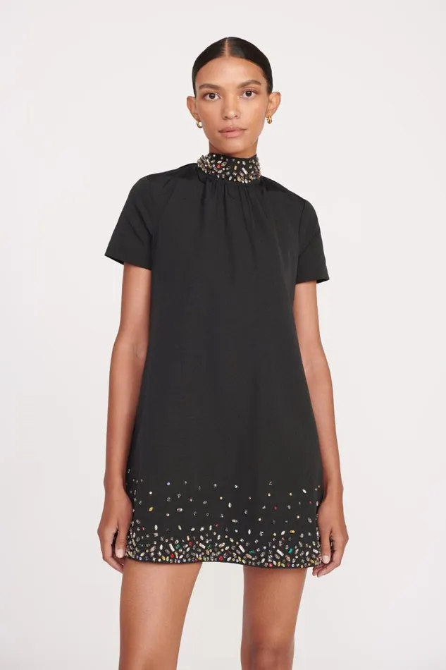 STAUD Dresses Women STAUD MINI ILANA DRESS BLACK SILVER STAUD Dresses Women STAUD MINI ILANA DRESS BLACK SILVER