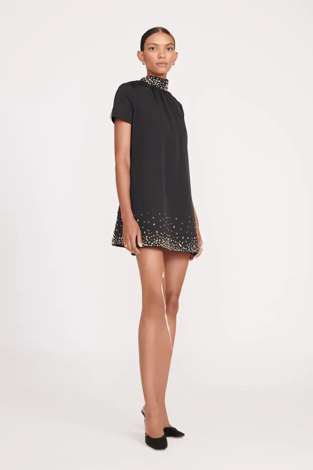 STAUD Dresses Women STAUD MINI ILANA DRESS BLACK SILVER STAUD Dresses Women STAUD MINI ILANA DRESS BLACK SILVER