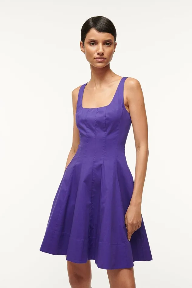 STAUD Dresses Women STAUD MINI WELLS DRESS VIOLET STAUD Dresses Women STAUD MINI WELLS DRESS VIOLET