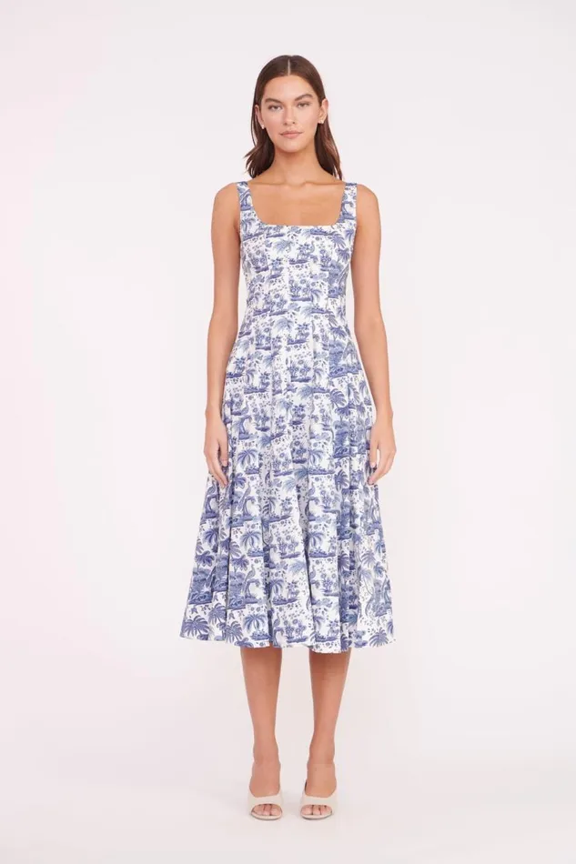 STAUD Dresses Women STAUD WELLS DRESS CHINA BLUE TOILE