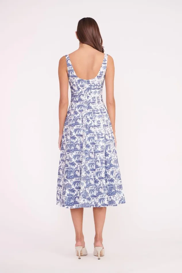 STAUD Dresses Women STAUD WELLS DRESS CHINA BLUE TOILE STAUD Dresses Women STAUD WELLS DRESS CHINA BLUE TOILE