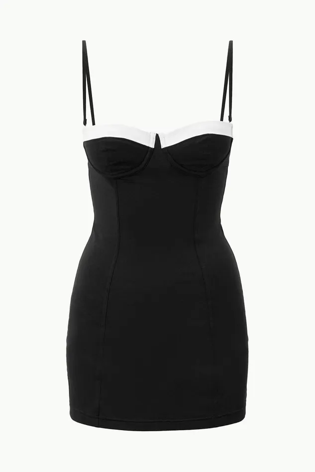 STAUD One Pieces Women STAUD MAEVE SWIM DRESS BLACK WHITE