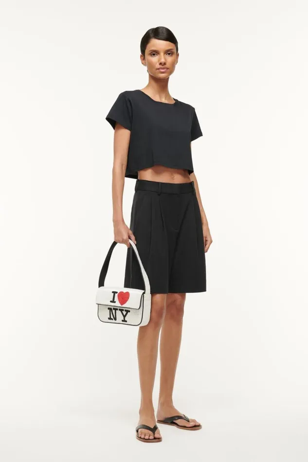 STAUD Pants and Shorts Women STAUD LONG LUISA SHORT BLACK STAUD Pants and Shorts Women STAUD LONG LUISA SHORT BLACK