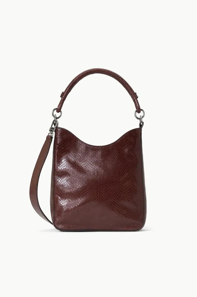 STAUD Shoulder Women STAUD MEL CROSSBODY BAG MAHOGANY SNAKE EMBOSSED