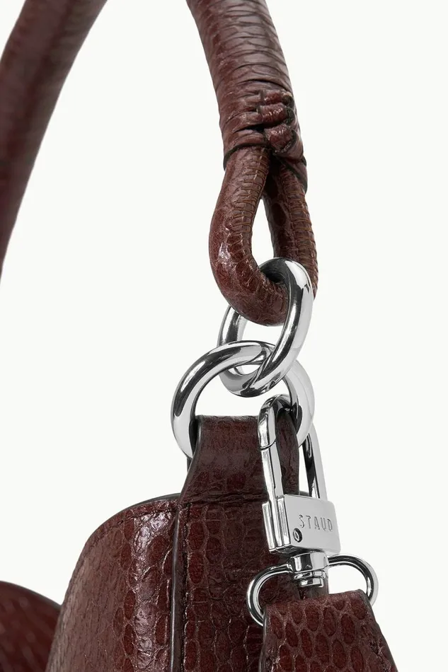 STAUD Shoulder Women STAUD MEL CROSSBODY BAG MAHOGANY SNAKE EMBOSSED STAUD Shoulder Women STAUD MEL CROSSBODY BAG MAHOGANY SNAKE EMBOSSED