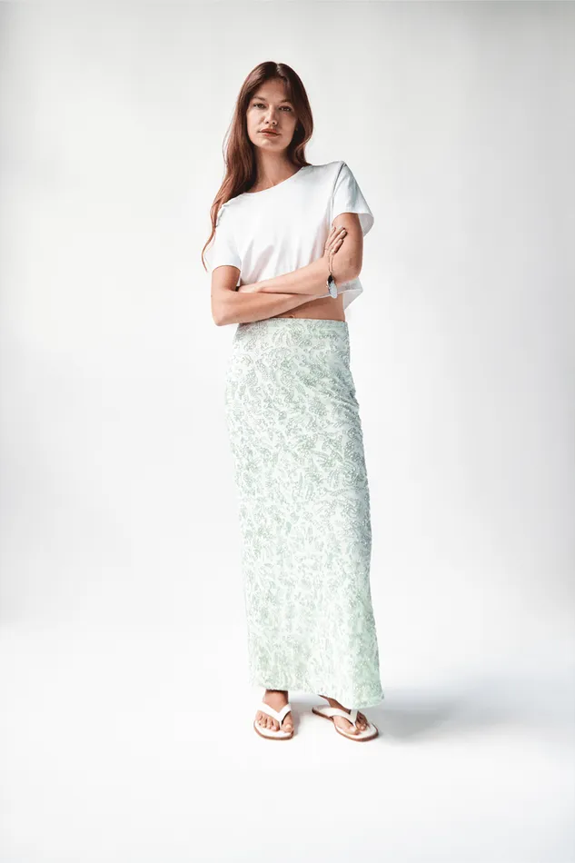 STAUD Skirts Women STAUD BARLETTA SKIRT CARIBBEAN STAUD Skirts Women STAUD BARLETTA SKIRT CARIBBEAN