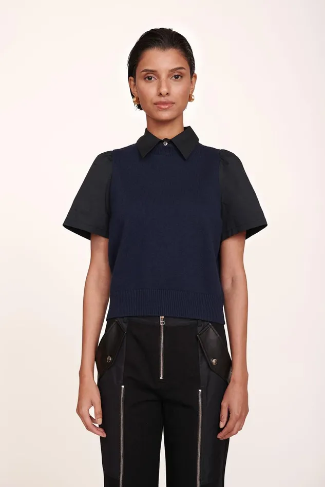 STAUD Tops Women STAUD ARYA TOP NAVY BLACK