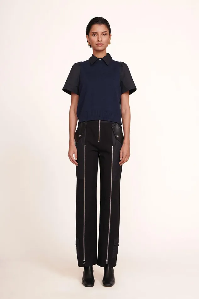 STAUD Tops Women STAUD ARYA TOP NAVY BLACK STAUD Tops Women STAUD ARYA TOP NAVY BLACK