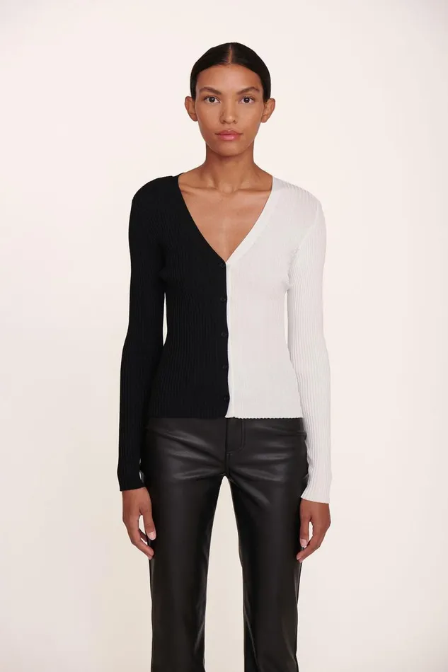 STAUD Tops Women STAUD CARGO SWEATER BLACK WHITE