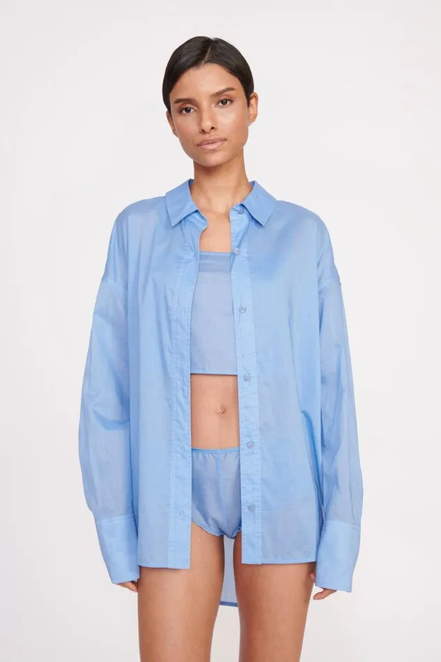 STAUD Tops Women STAUD CHAMOMILE SHIRT AZURE