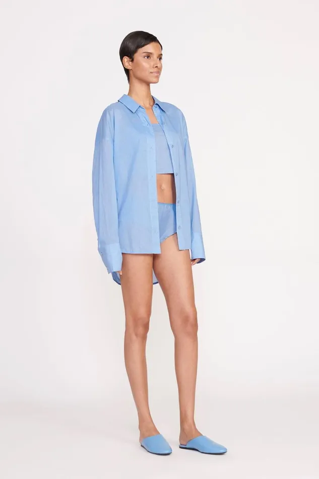 STAUD Tops Women STAUD CHAMOMILE SHIRT AZURE STAUD Tops Women STAUD CHAMOMILE SHIRT AZURE