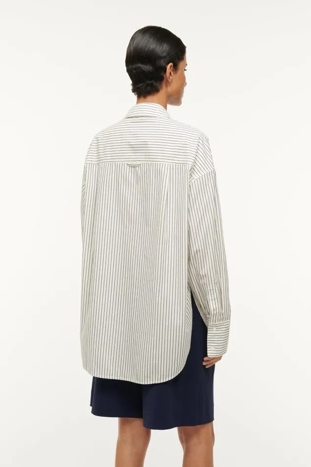 STAUD Tops Women STAUD COLTON SHIRT IVORY MICRO STRIPE STAUD Tops Women STAUD COLTON SHIRT IVORY MICRO STRIPE