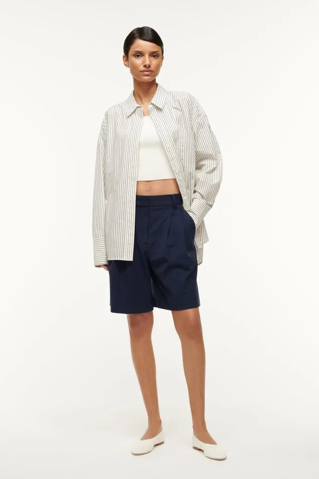 STAUD Tops Women STAUD COLTON SHIRT IVORY MICRO STRIPE STAUD Tops Women STAUD COLTON SHIRT IVORY MICRO STRIPE