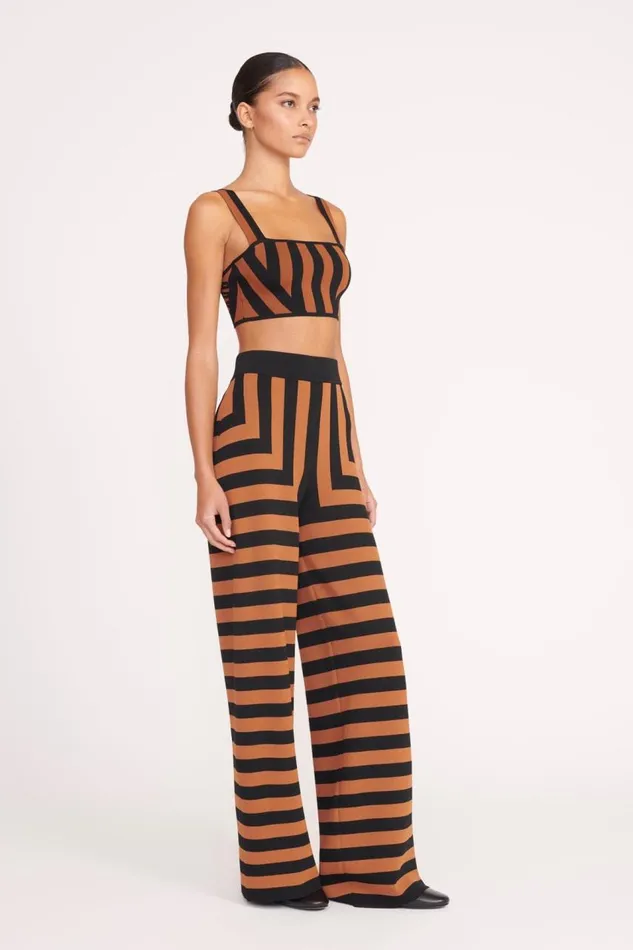 STAUD Tops Women STAUD ZOLA TOP BLACK TAN SEASHORE STRIPE STAUD Tops Women STAUD ZOLA TOP BLACK TAN SEASHORE STRIPE