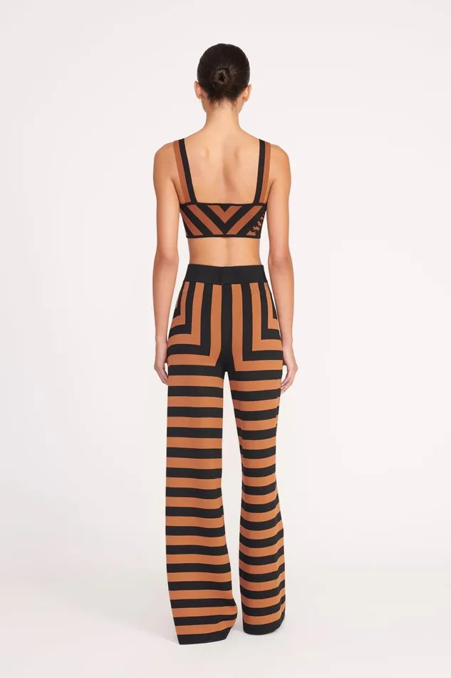 STAUD Tops Women STAUD ZOLA TOP BLACK TAN SEASHORE STRIPE STAUD Tops Women STAUD ZOLA TOP BLACK TAN SEASHORE STRIPE