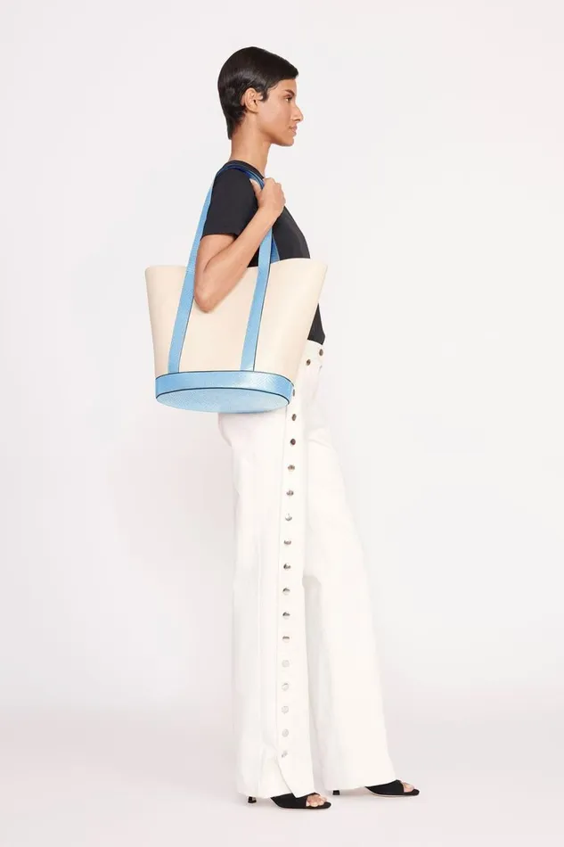 STAUD Totes Women STAUD ALLORA TOTE CREAM STAUD BLUE STAUD Totes Women STAUD ALLORA TOTE CREAM STAUD BLUE