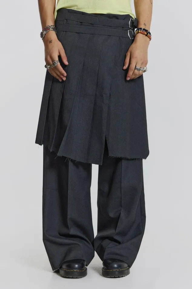 Steel Pleated Skirt Grey Men Jaded London Cargo Pants Steel Pleated Skirt Grey Men Jaded London Cargo Pants