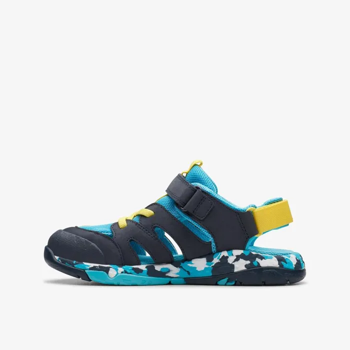 Steggy Roar Kid Navy Combination Kids Clarks Sandals