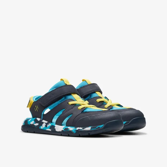 Steggy Roar Kid Navy Combination Kids Clarks Sandals