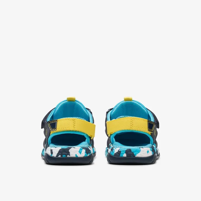 Steggy Roar Kid Navy Combination Kids Clarks Sandals