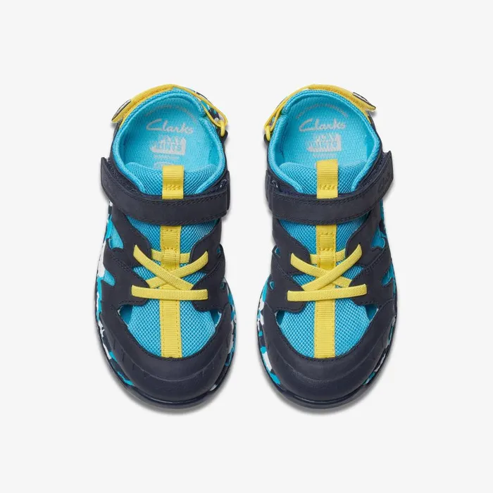 Steggy Roar Kid Navy Combination Kids Clarks Sandals