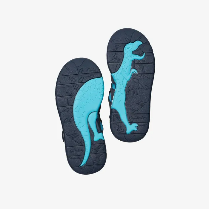 Steggy Roar Kid Navy Combination Kids Clarks Sandals