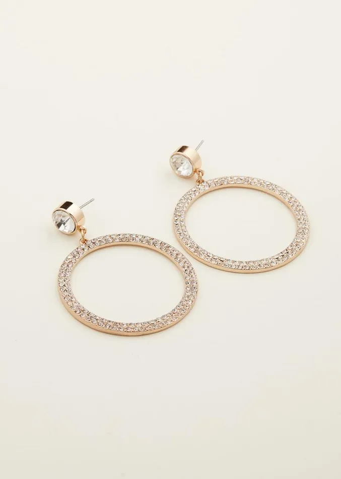 Stone Circle Drop Earring Gold Women Phase Eight Jewellery