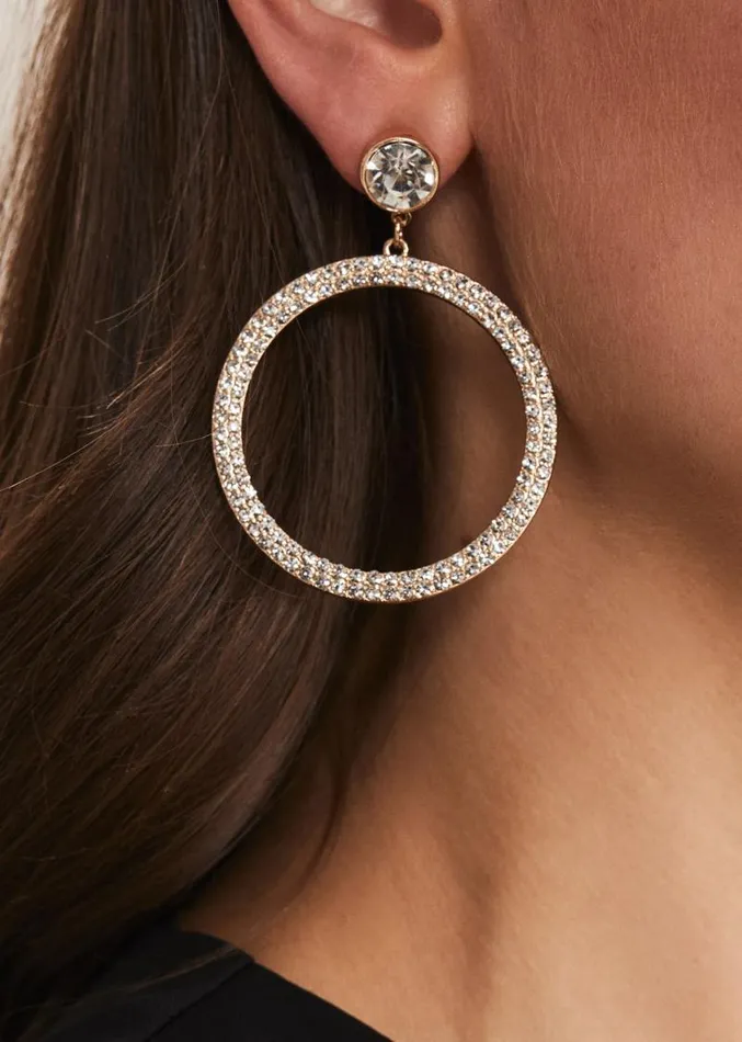 Stone Circle Drop Earring Gold Women Phase Eight Jewellery