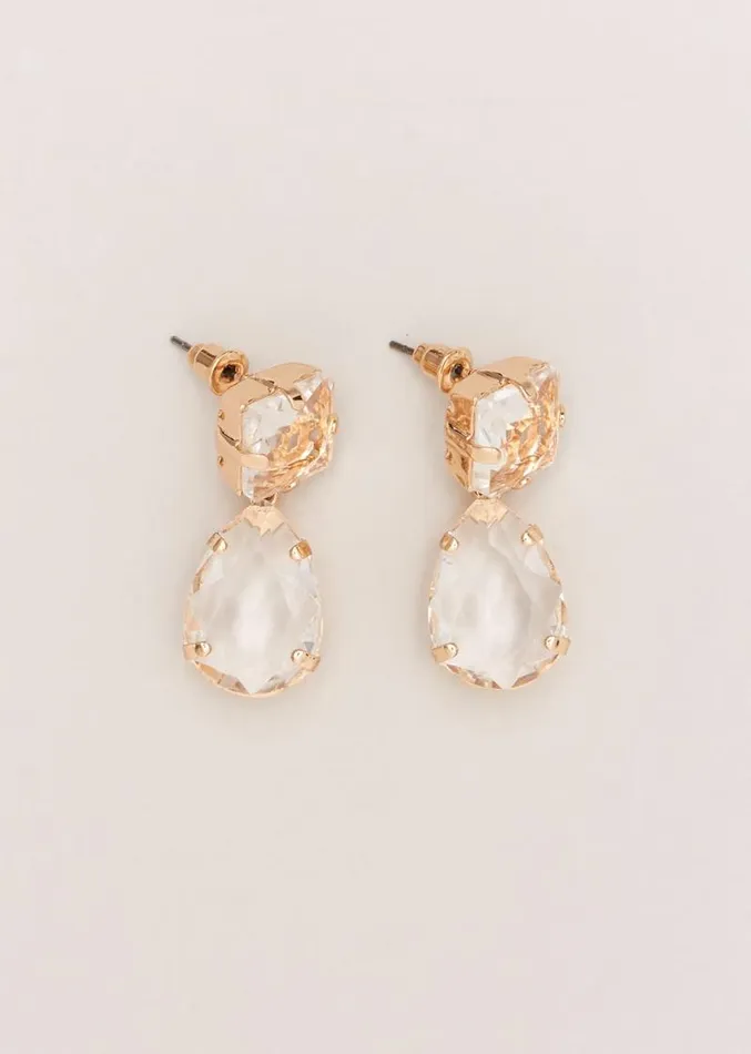 Stone Teardrop Earrings Neutral Women Phase Eight Jewellery
