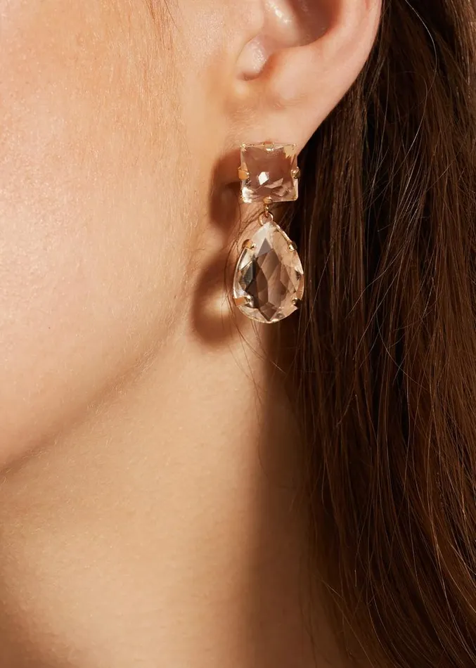 Stone Teardrop Earrings Neutral Women Phase Eight Jewellery
