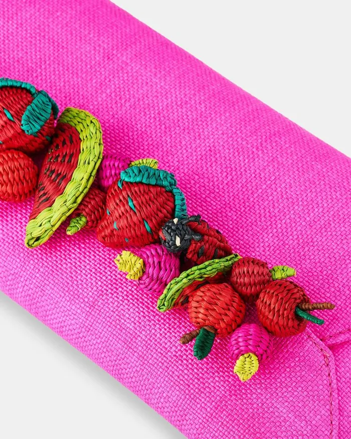 Strawberry Punch Clutch Fuchsia Women Aquazzura Clutch Bags Strawberry Punch Clutch Fuchsia Women Aquazzura Clutch Bags