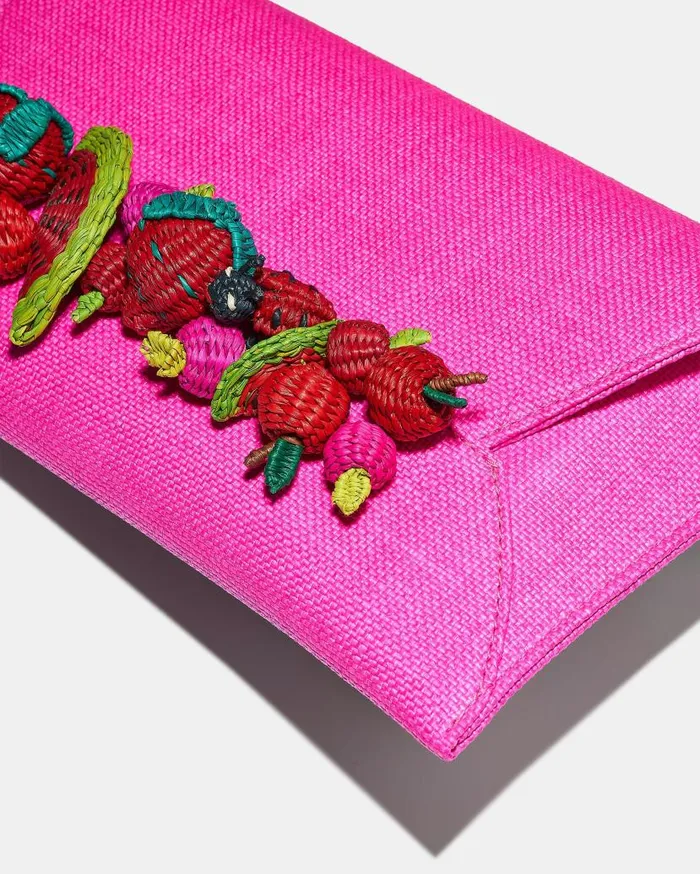 Strawberry Punch Clutch Fuchsia Women Aquazzura Clutch Bags Strawberry Punch Clutch Fuchsia Women Aquazzura Clutch Bags