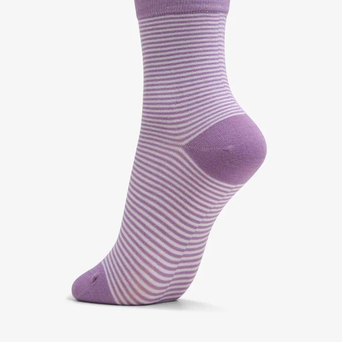 Stripe Crew Bamboo Sock Light Purple Women Clarks Accessories