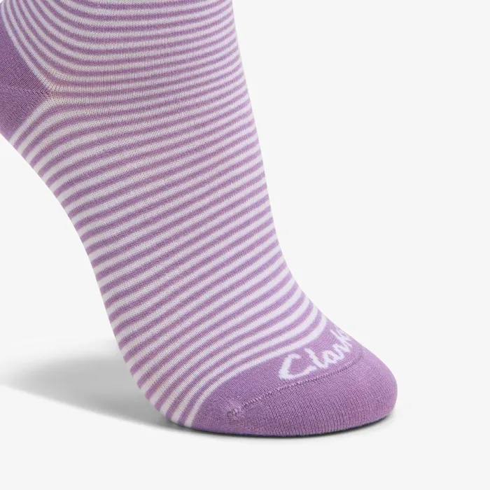 Stripe Crew Bamboo Sock Light Purple Women Clarks Accessories