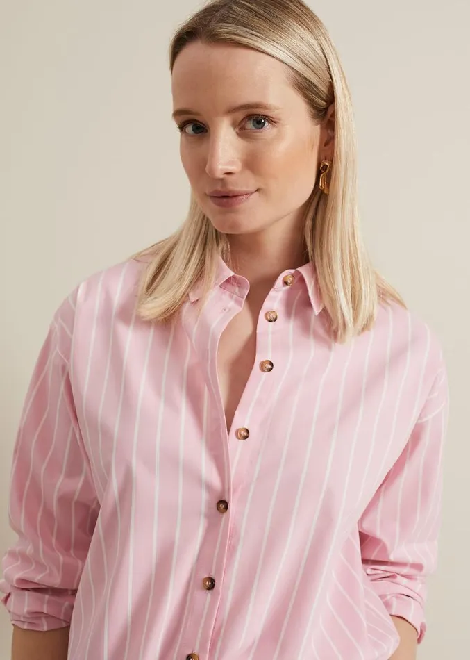 Stripe Shirt Pink Women Phase Eight Shirts and Blouses