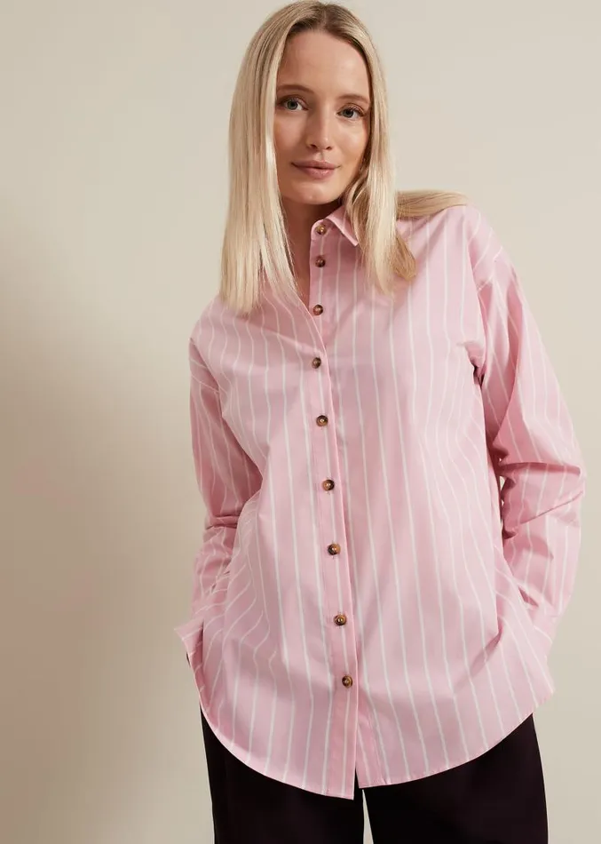 Stripe Shirt Pink Women Phase Eight Shirts and Blouses