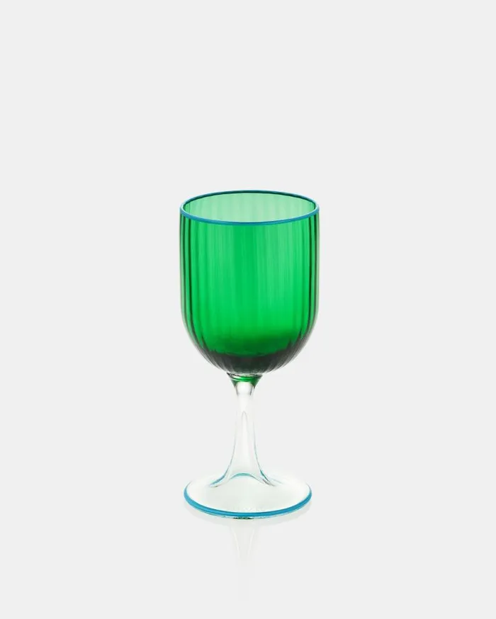Striped White Wine Glass Green Women Aquazzura Glassware