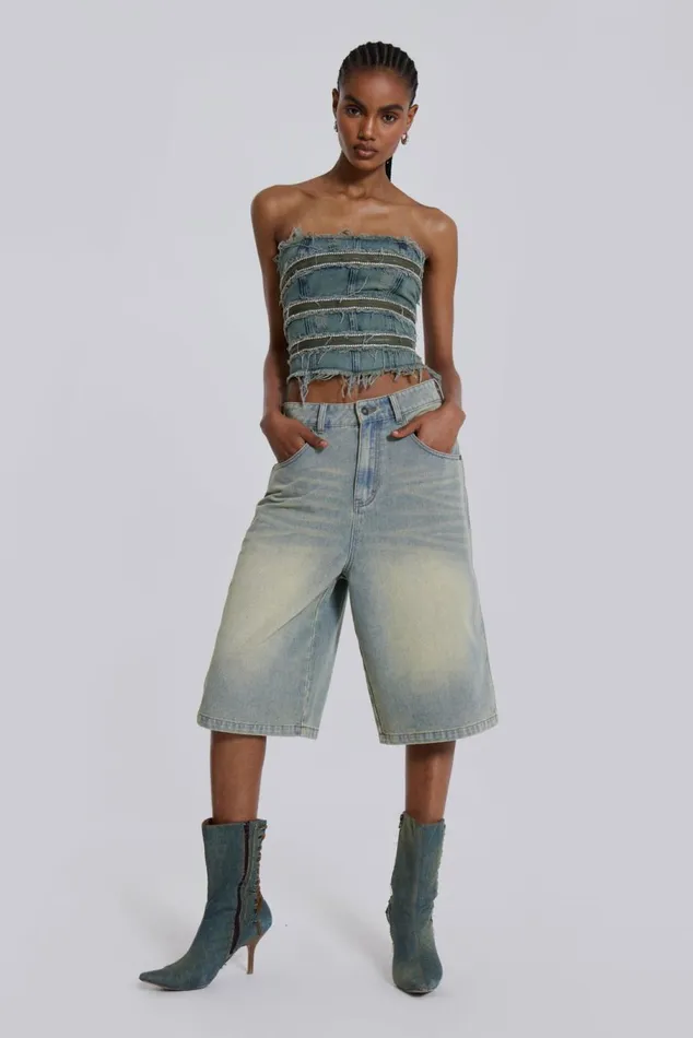 SubRosa Denim Corset Top Blue Women Jaded London Corsets