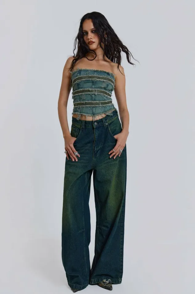 SubRosa Denim Corset Top Blue Women Jaded London Corsets