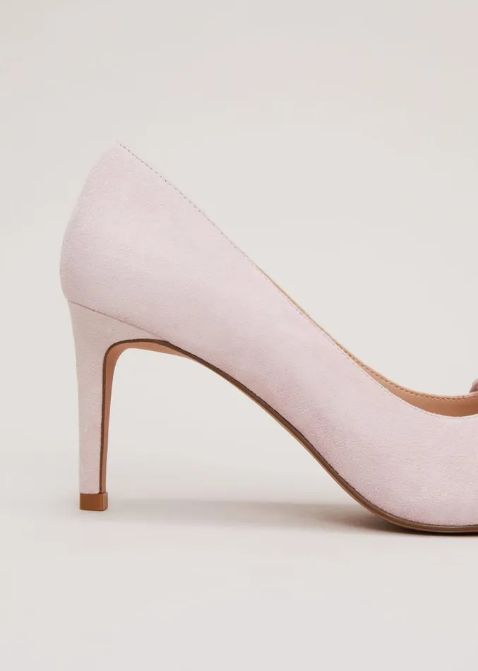 Suede Bow Front Court Shoe Pale Pink Women Phase Eight Occasion Shoes