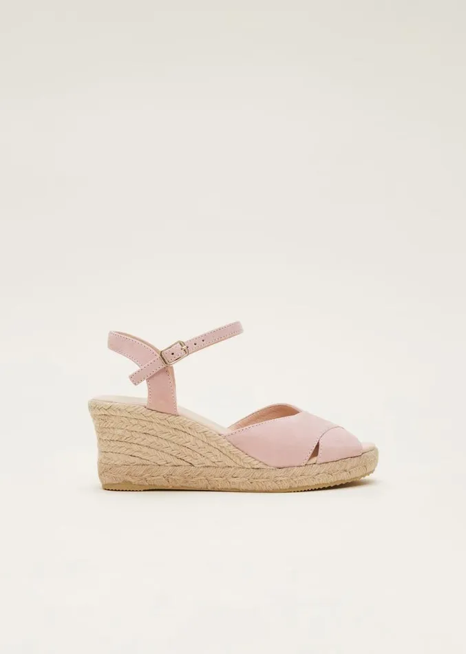 Suede Espadrilles Light Pink Women Phase Eight Heels