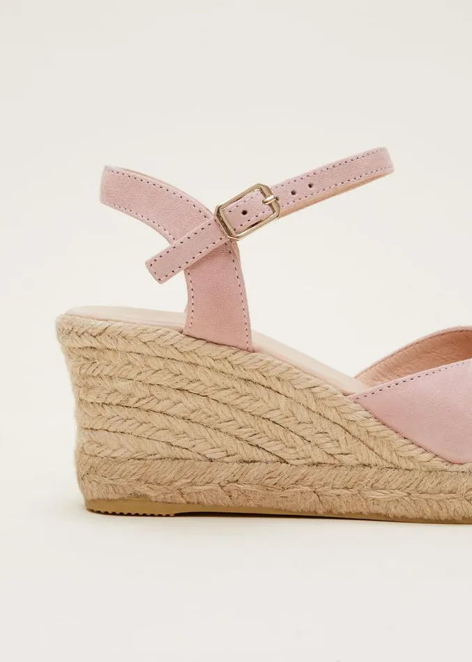 Suede Espadrilles Light Pink Women Phase Eight Heels