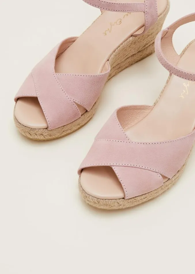 Suede Espadrilles Light Pink Women Phase Eight Heels
