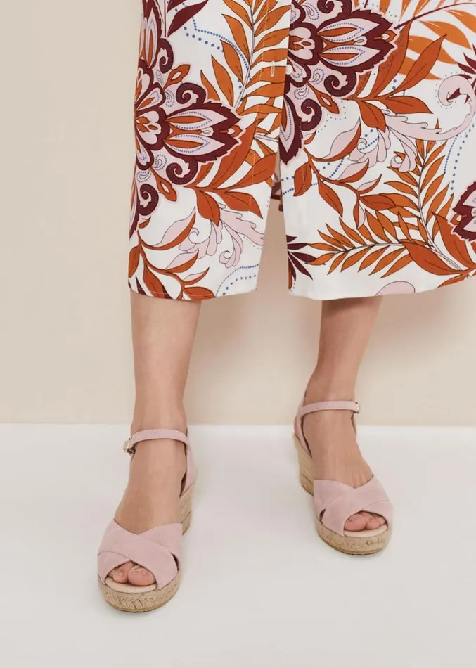 Suede Espadrilles Light Pink Women Phase Eight Heels