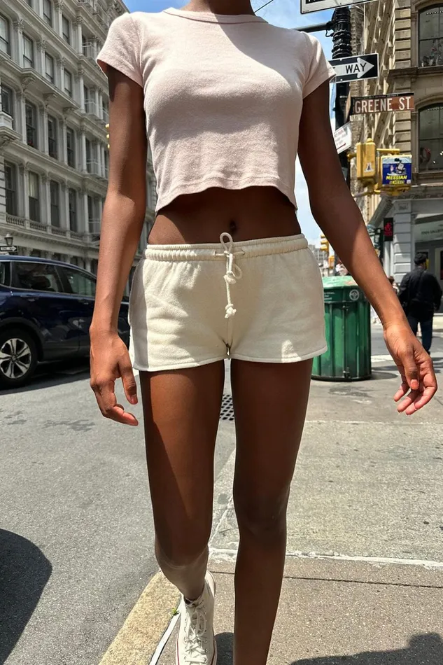 Summer Sweatshorts Ivory Women Brandy Melville Bottoms