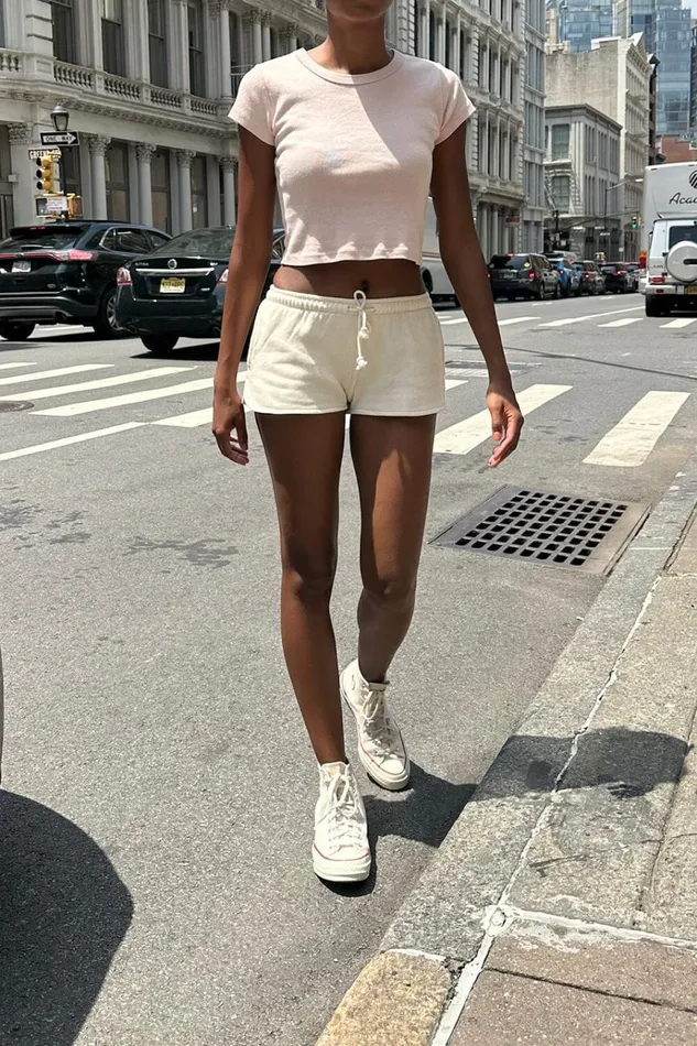 Summer Sweatshorts Ivory Women Brandy Melville Bottoms